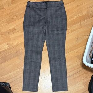 Dalia Gray Plaid Pants with Subtle Pink Windowpane